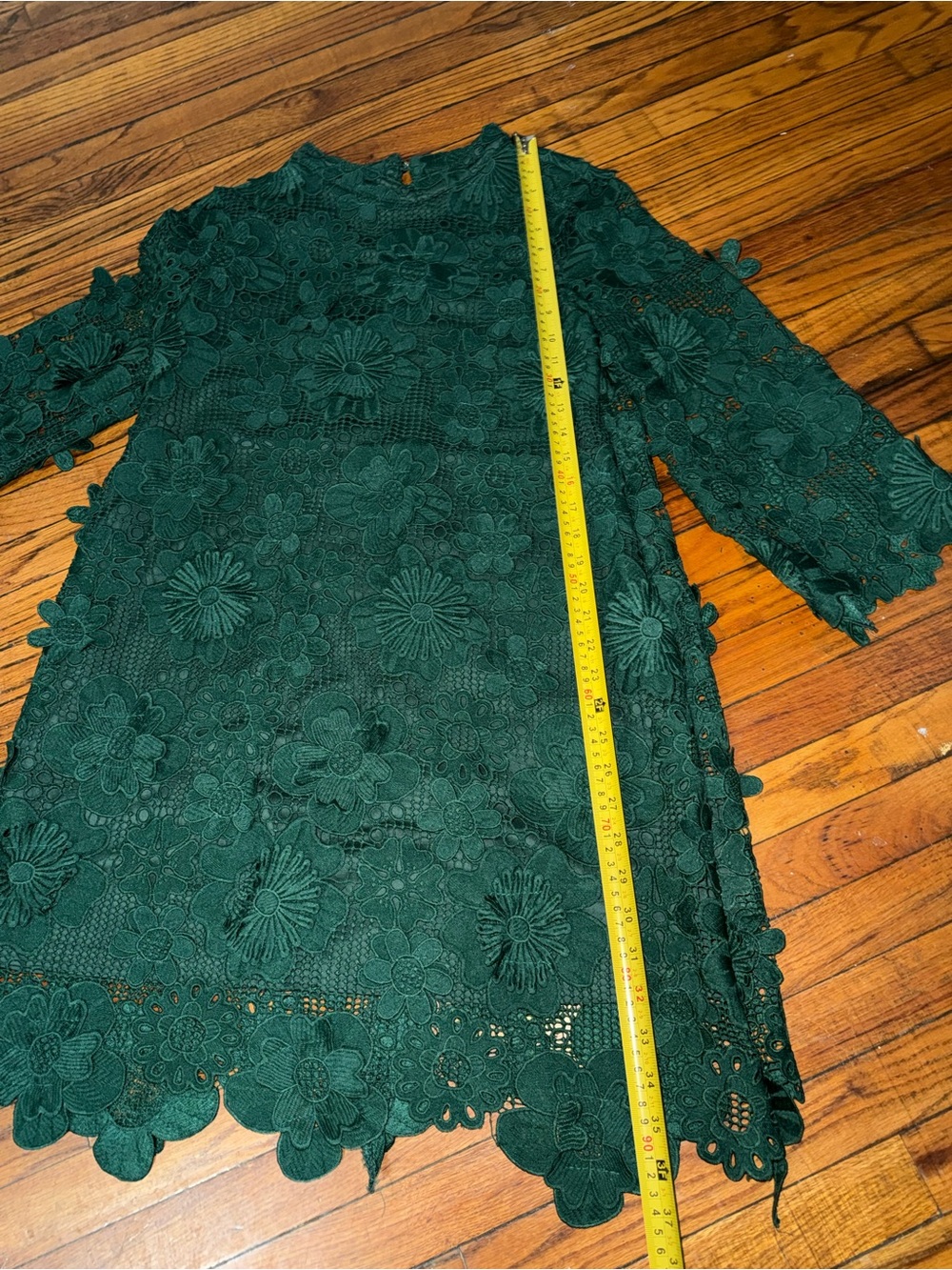 Shop The Mint Green 3D Floral Lace Overlay Dress Small Wedding Holiday - Picture 14 of 16